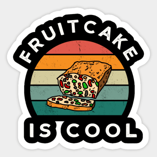 Retro Fruitcake is Cool Funny Christmas Sticker